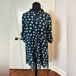 Draper James + Lands End Navy Magnolia Swim Cocer Up M (10-12)